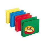 Poly Drop Front File Pockets, 3.5" Expansion, 4 Sections, Letter Size, Assorted, 4-box