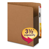 Redrope Drop-front End Tab File Pockets W- Fully Lined Colored Gussets, 3.5" Exp, Letter Size, Redrope-dark Brown, 10-box