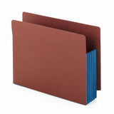 Redrope Drop-front End Tab File Pockets W- Fully Lined Colored Gussets, 5.25" Expansion, Letter Size, Redrope-blue, 10-box