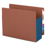 Redrope Drop-front End Tab File Pockets W- Fully Lined Colored Gussets, 5.25" Expansion, Letter Size, Redrope-blue, 10-box