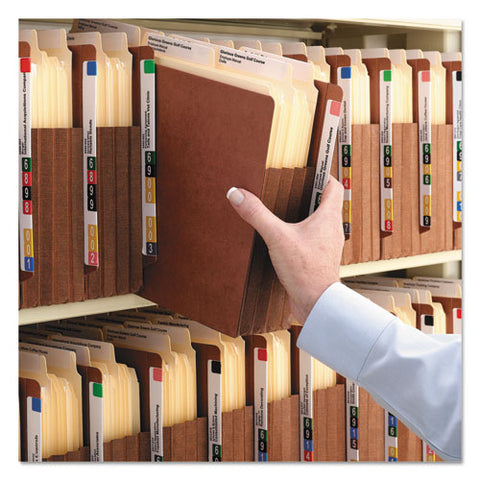 Redrope Drop-front End Tab File Pockets W- Fully Lined Colored Gussets, 5.25" Exp, Letter Size, Redrope-dark Brown, 10-box