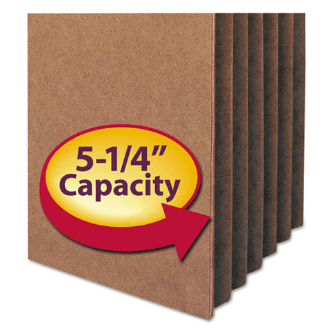 Redrope Drop Front File Pockets, 5.25" Expansion, Letter Size, Redrope, 50-box