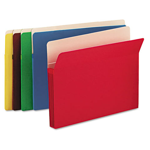 Colored File Pockets, 3.5" Expansion, Letter Size, Assorted, 25-box