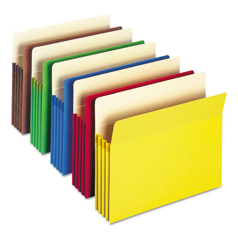 Colored File Pockets, 3.5" Expansion, Letter Size, Assorted, 25-box