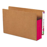 Redrope Drop-front End Tab File Pockets With Fully Lined Colored Gussets, 3.5" Expansion, Legal Size, Redrope-red, 10-box