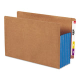 Redrope Drop-front End Tab File Pockets W- Fully Lined Colored Gussets, 5.25" Expansion, Legal Size, Redrope-blue, 10-box