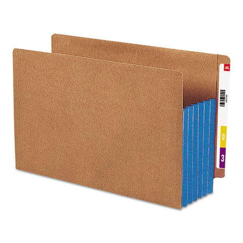 Redrope Drop-front End Tab File Pockets W- Fully Lined Colored Gussets, 5.25" Expansion, Legal Size, Redrope-blue, 10-box