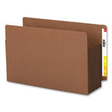 Redrope Drop-front End Tab File Pockets W- Fully Lined Colored Gussets, 5.25" Expansion, Legal, Redrope-dark Brown, 10-box