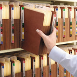 Redrope Drop-front End Tab File Pockets W- Fully Lined Colored Gussets, 5.25" Expansion, Legal, Redrope-dark Brown, 10-box
