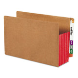 Redrope Drop-front End Tab File Pockets W- Fully Lined Colored Gussets, 5.25" Expansion, Legal Size, Redrope-red, 10-box