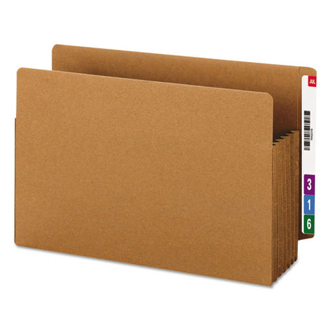 Heavy-duty Redrope End Tab Tuff Pockets, 5.25" Expansion, Legal Size, Redrope, 10-box