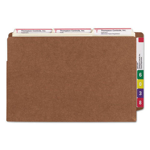 Heavy-duty Redrope End Tab Tuff Pockets, 7" Expansion, Legal Size, Redrope, 5-box