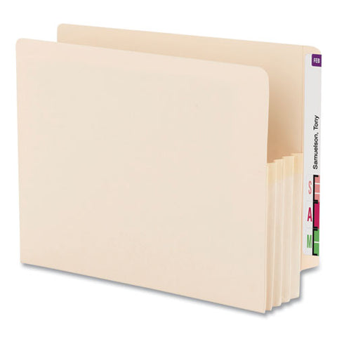 Manila End Tab File Pockets, 3.5" Expansion, Letter Size, Manila, 25-box