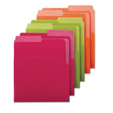 Organized Up Heavyweight Vertical File Folders, 1-2-cut Tabs, Letter Size, Assorted, 6-pack