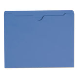 Colored File Jackets With Reinforced Double-ply Tab, Straight Tab, Letter Size, Blue, 100-box