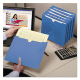 Colored File Jackets With Reinforced Double-ply Tab, Straight Tab, Letter Size, Blue, 100-box