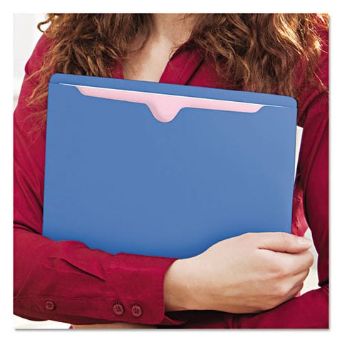Colored File Jackets With Reinforced Double-ply Tab, Straight Tab, Letter Size, Blue, 100-box