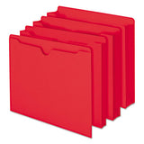 Colored File Jackets With Reinforced Double-ply Tab, Straight Tab, Letter Size, Red, 100-box