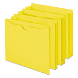 Colored File Jackets With Reinforced Double-ply Tab, Straight Tab, Letter Size, Yellow, 100-box