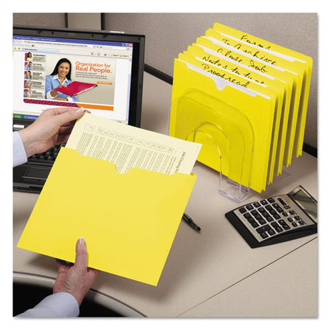 Colored File Jackets With Reinforced Double-ply Tab, Straight Tab, Letter Size, Yellow, 100-box
