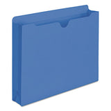 Colored File Jackets With Reinforced Double-ply Tab, Straight Tab, Letter Size, Blue, 50-box