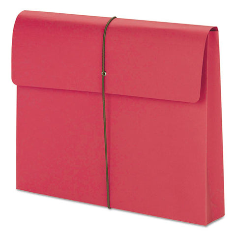 Expanding Wallet W- Elastic Cord, 2" Expansion, 1 Section, Letter Size, Red, 10-box