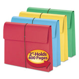 Expanding Wallet With Elastic Cord, 2" Expansion, 1 Section, Letter Size, Assorted, 50-box