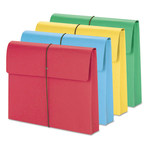Expanding Wallet With Elastic Cord, 2" Expansion, 1 Section, Letter Size, Assorted, 50-box