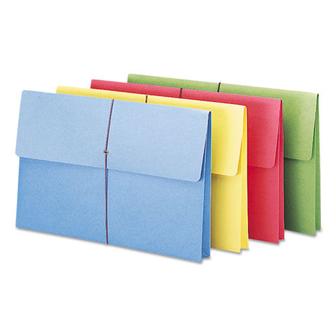 Expanding Wallet W- Elastic Cord, 2" Expansion, 1 Section, Legal Size, Assorted, 50-box