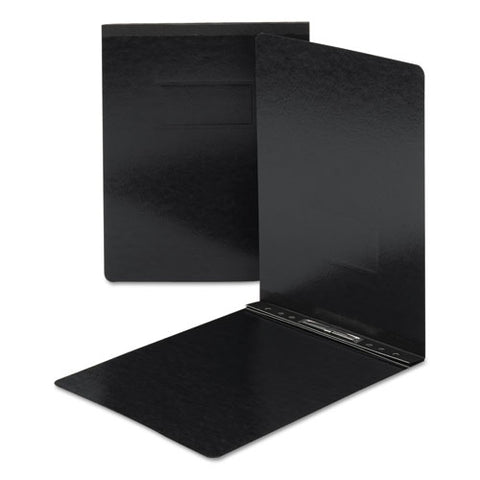 End Opening Pressboard Report Cover, Prong Fastener, Letter, Black