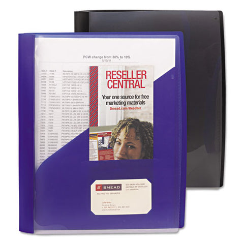 Clear Front Poly Report Cover With Tang Fasteners, 8-1-2 X 11, Blue, 5-pack
