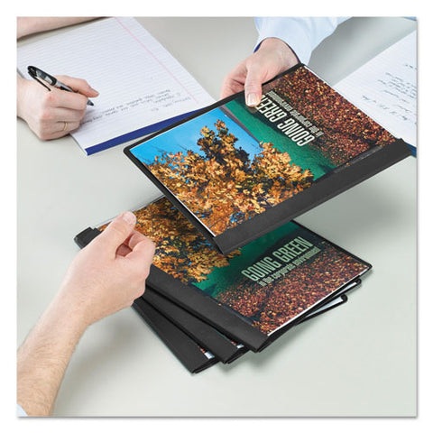 Poly Report Cover, Tang Clip, Letter, 1-2" Capacity, Clear-black, 25-box