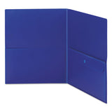 Poly Two-pocket Folder W-security Pocket, 11 X 8 1-2, Blue, 5-pack