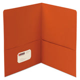 Two-pocket Folder, Textured Paper, Orange, 25-box