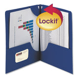 Lockit Two-pocket Folder, Textured Paper, 11 X 8 1-2, Dk Blue, 25-bx