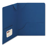 Lockit Two-pocket Folder, Textured Paper, 11 X 8 1-2, Dk Blue, 25-bx