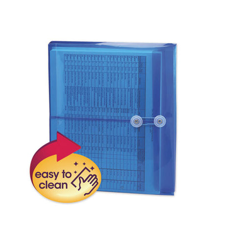 Poly String And Button Interoffice Envelopes, String And Button Closure, 9.75 X 11.63, Transparent Blue, 5-pack