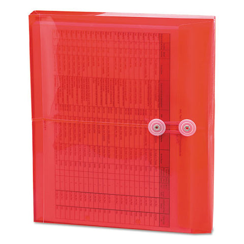 Poly String And Button Interoffice Envelopes, String And Button Closure, 9.75 X 11.63, Transparent Red, 5-pack