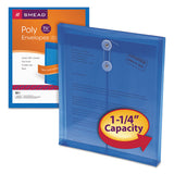 Poly String And Button Interoffice Envelopes, String And Button Closure, 9.75 X 11.63, Transparent Blue, 5-pack