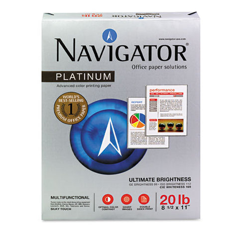 Platinum Paper, 99 Bright, 20 Lb, 8.5 X 11, White, 500 Sheets-ream, 5 Reams-carton