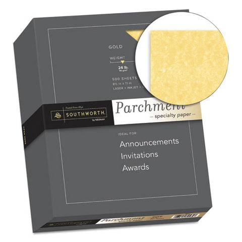 Parchment Specialty Paper, 24 Lb, 8.5 X 11, Gold, 500-ream