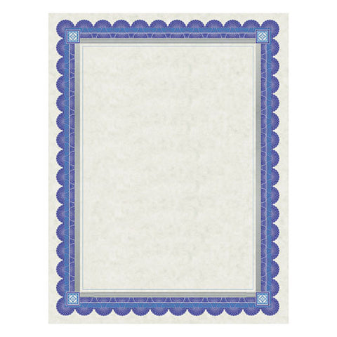 Parchment Certificates, Academic, Ivory With Blue And Silver-foil Border, 8 1-2 X 11, 15-pack
