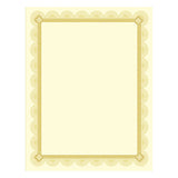 Premium Certificates, Ivory, Spiro Gold Foil Border, 66 Lb,  8.5 X 11, 15-pack