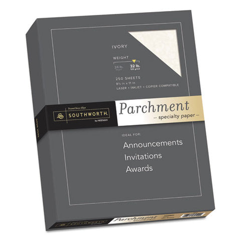 Parchment Specialty Paper, 32 Lb, 8.5 X 11, Ivory, 250-pack