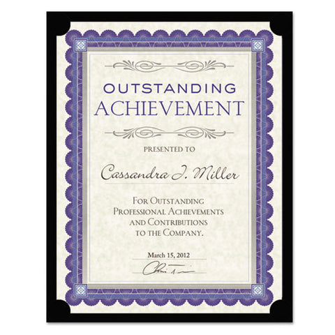 Certificate Holder, Black, 105lb Linen Stock, 12 X 9 1-2, 10-pack