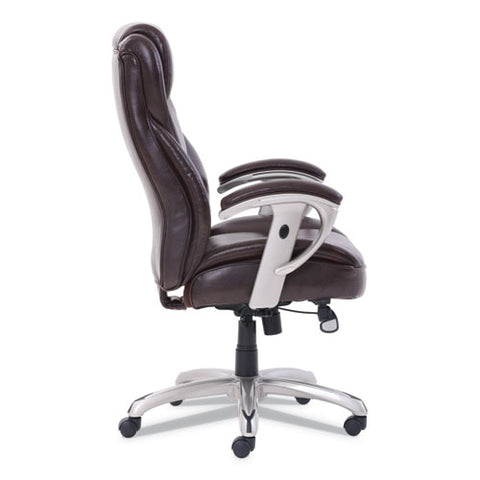 Emerson Big And Tall Task Chair, Supports Up To 400 Lbs., Brown Seat-brown Back, Silver Base