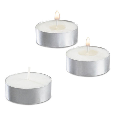 Tealight Candle, 5 Hour Burn, 0.5"h, White, 50-pack, 10 Packs-carton