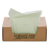 Ecosafe-6400 Bags, 13 Gal, 0.85 Mil, 24" X 30", Green, 45-box