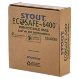 Ecosafe-6400 Bags, 13 Gal, 0.85 Mil, 24" X 30", Green, 45-box