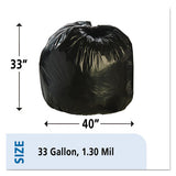 Total Recycled Content Plastic Trash Bags, 33 Gal, 1.3 Mil, 33" X 40", Brown-black, 100-carton